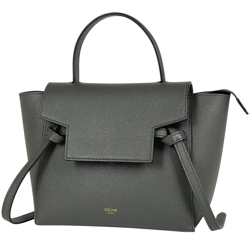 Celine Belt Bag Shoulder Handbag Leather Gray